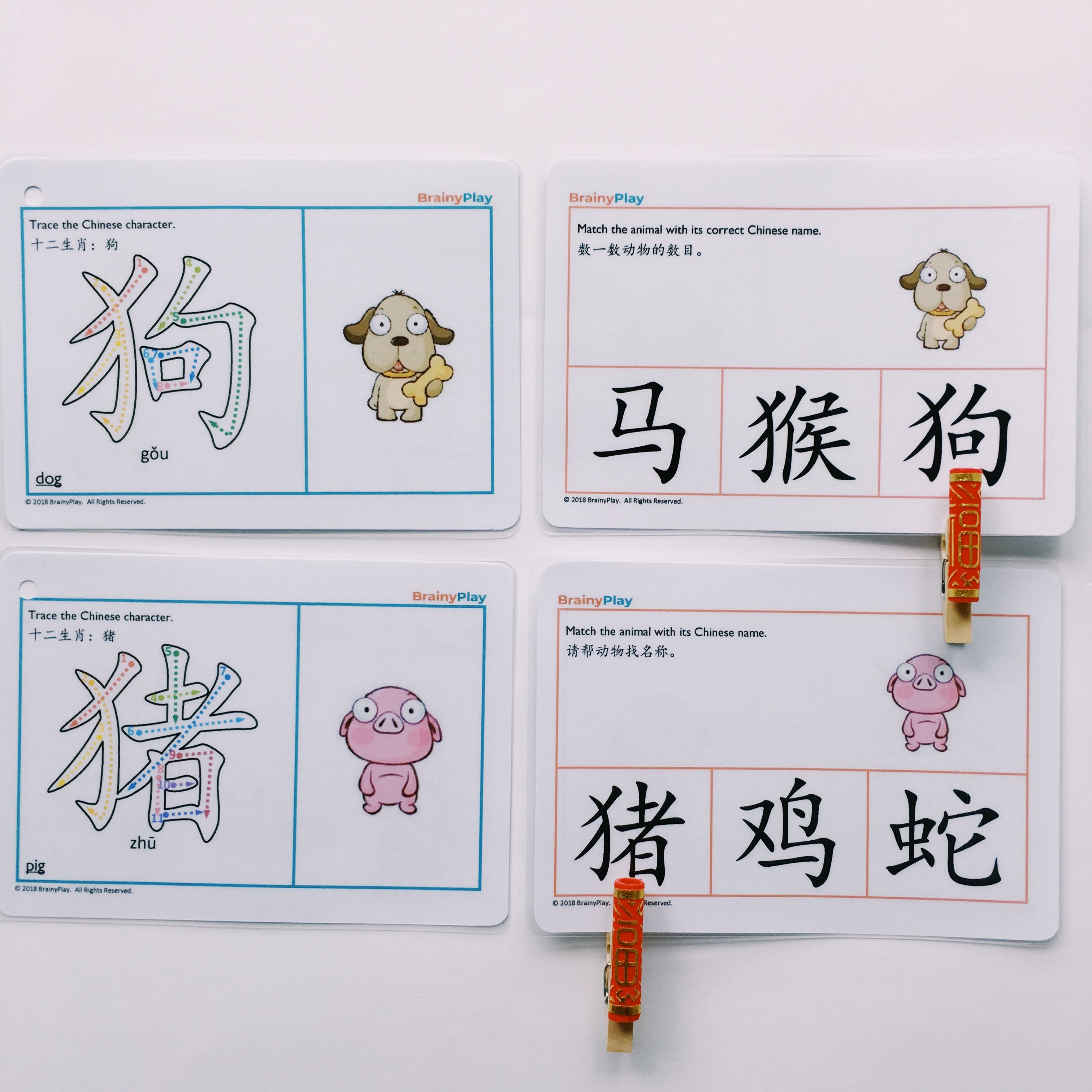 Bilingual DryErase Picture Flash Cards Chinese with Hanyu Pinyin and